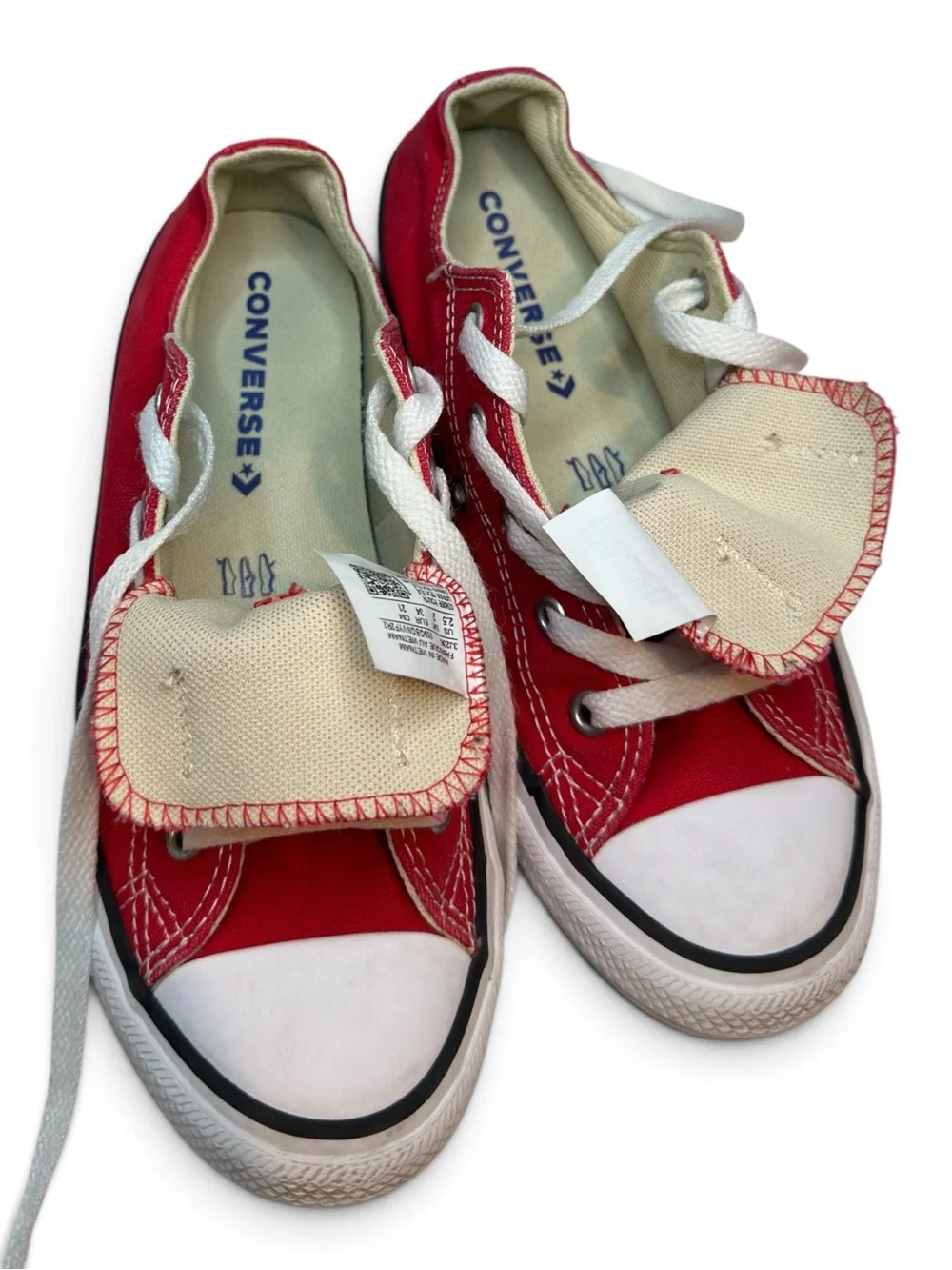 Converse Kids Red and White Low Top Sneakers